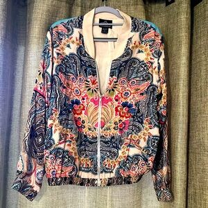 Paisley jacket with cinch waist
